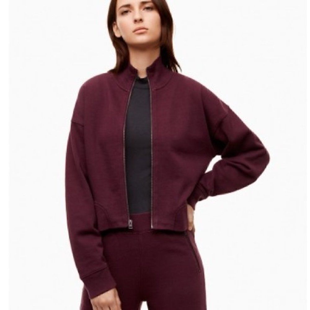 Aritzia Wilfred Free Brina Cardamom Zip Sweater Sz S